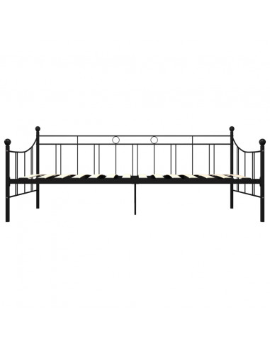 Telaio Divano Letto Nero in Metallo 90x200 cm