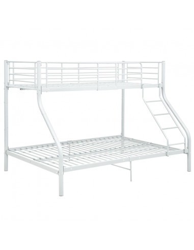 Letto a Castello Bianco in Metallo 140x200 cm/90x200 cm