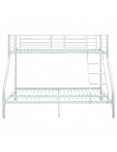 Letto a Castello Bianco in Metallo 140x200 cm/90x200 cm