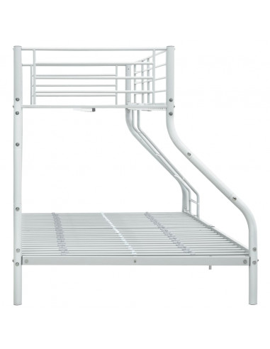 Letto a Castello Bianco in Metallo 140x200 cm/90x200 cm