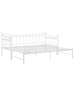 Telaio Divano Letto Estraibile Bianco in Metallo 90x200 cm 2