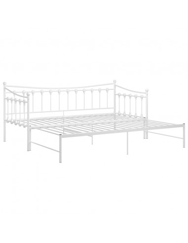 Telaio Divano Letto Estraibile Bianco in Metallo 90x200 cm