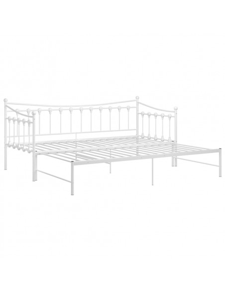 Telaio Divano Letto Estraibile Bianco in Metallo 90x200 cm