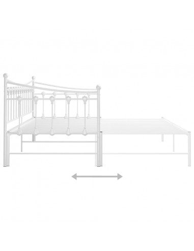 Telaio Divano Letto Estraibile Bianco in Metallo 90x200 cm