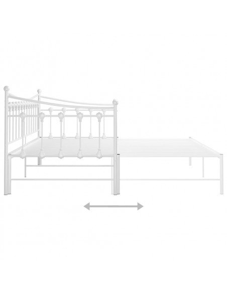 Telaio Divano Letto Estraibile Bianco in Metallo 90x200 cm