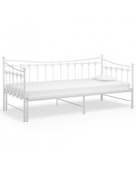 Telaio Divano Letto Estraibile Bianco in Metallo 90x200 cm