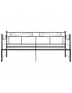 Telaio Divano Letto Estraibile Nero in Metallo 90x200 cm 2