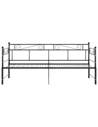 Telaio Divano Letto Estraibile Nero in Metallo 90x200 cm