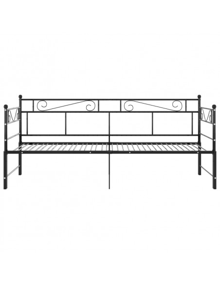 Telaio Divano Letto Estraibile Nero in Metallo 90x200 cm