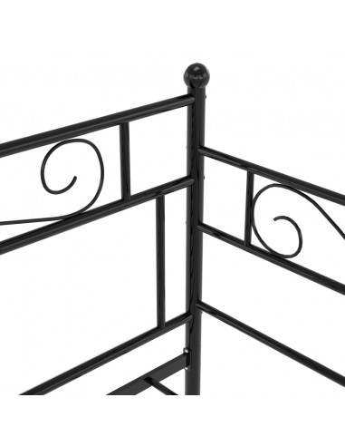 Telaio Divano Letto Estraibile Nero in Metallo 90x200 cm