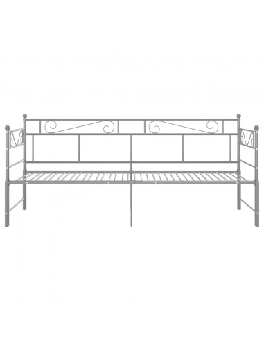 Telaio Divano Letto Estraibile Grigio in Metallo 90x200 cm