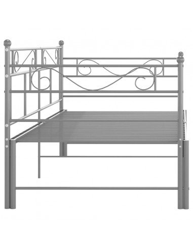 Telaio Divano Letto Estraibile Grigio in Metallo 90x200 cm