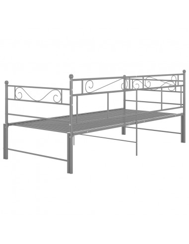 Telaio Divano Letto Estraibile Grigio in Metallo 90x200 cm