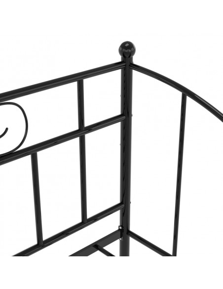 Telaio Divano Letto Estraibile Nero in Metallo 90x200 cm
