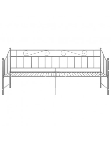 Telaio Divano Letto Estraibile Grigio in Metallo 90x200 cm