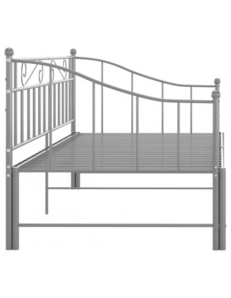 Telaio Divano Letto Estraibile Grigio in Metallo 90x200 cm