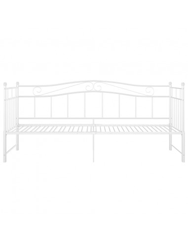Telaio Divano Letto Estraibile Bianco in Metallo 90x200 cm