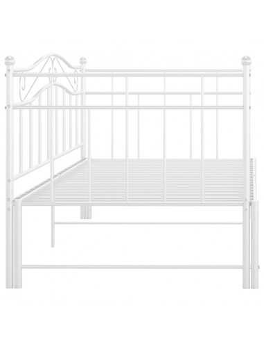 Telaio Divano Letto Estraibile Bianco in Metallo 90x200 cm