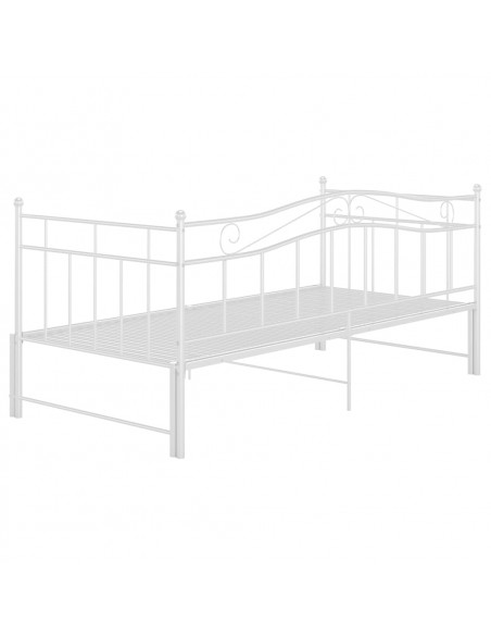 Telaio Divano Letto Estraibile Bianco in Metallo 90x200 cm