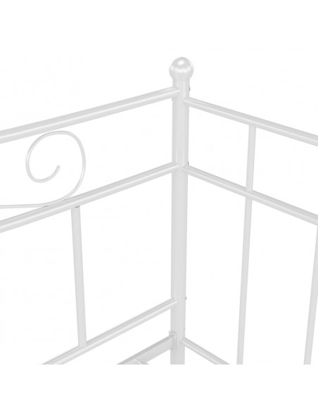 Telaio Divano Letto Estraibile Bianco in Metallo 90x200 cm