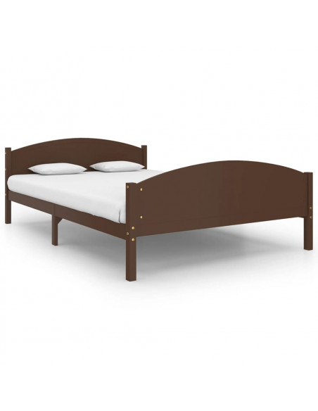 Giroletto Marrone Scuro in Legno Massello di Pino 160x200cm