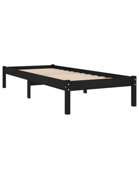 Giroletto in Legno Massello Nero 75x190 cm Small Single