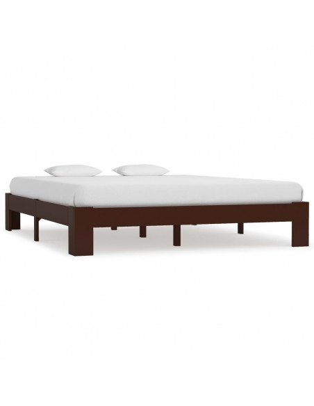 Giroletto Marrone Scuro in Legno Massello di Pino 160x200 cm