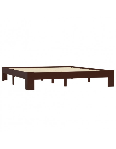 Giroletto Marrone Scuro in Legno Massello di Pino 160x200 cm