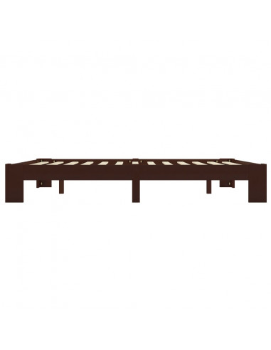 Giroletto Marrone Scuro in Legno Massello di Pino 160x200 cm