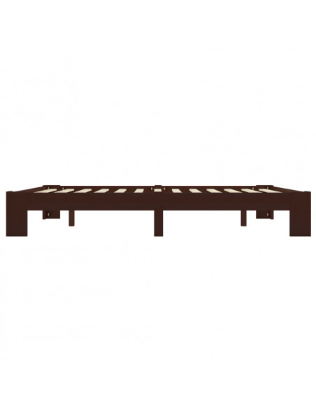 Giroletto Marrone Scuro in Legno Massello di Pino 160x200 cm