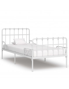 Giroletto con Base a Doghe Bianco in Metallo 90x200 cm 2