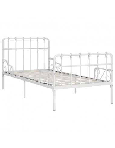 Giroletto con Base a Doghe Bianco in Metallo 90x200 cm