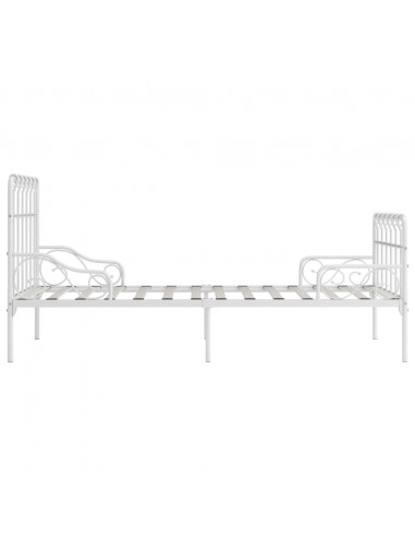 Giroletto con Base a Doghe Bianco in Metallo 90x200 cm