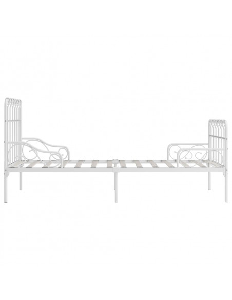 Giroletto con Base a Doghe Bianco in Metallo 90x200 cm
