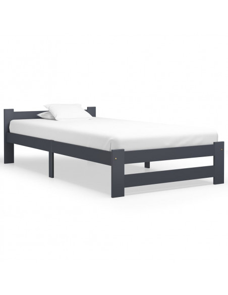 Giroletto Grigio Scuro in Legno Massello di Pino 90x200 cm