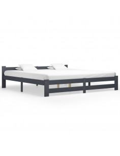 Giroletto Grigio Scuro in Legno Massello di Pino 200x200 cm 2