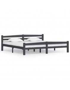 Giroletto Grigio Scuro in Legno Massello di Pino 200x200 cm 2