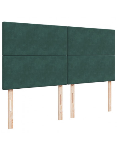 Giroletto a Molle con Materasso Verde Scuro 180x200 cm Velluto