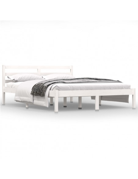Giroletto in Legno Massello di Pino 140x190 cm Bianco