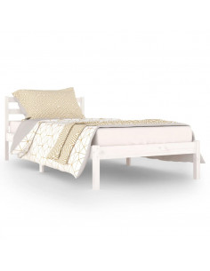 Giroletto in Legno Massello di Pino 90x200 cm Bianco 2