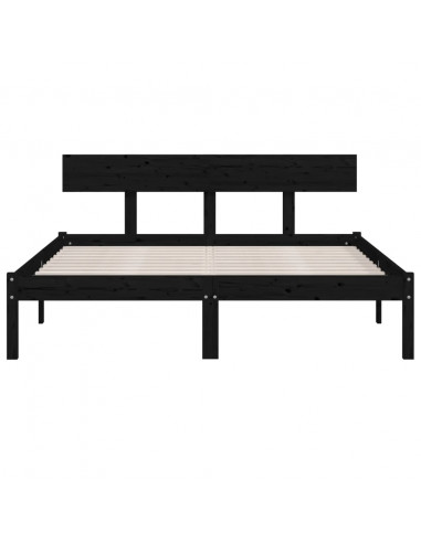 Giroletto Nero in Legno Massello 135x190 cm Double