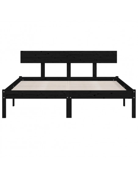 Giroletto Nero in Legno Massello 135x190 cm Double