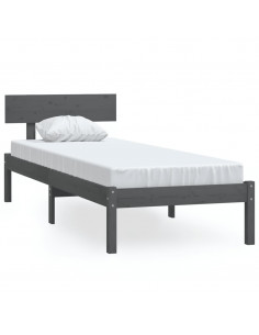 Giroletto Grigio in Legno Massello di Pino 90x190 cm Single 2