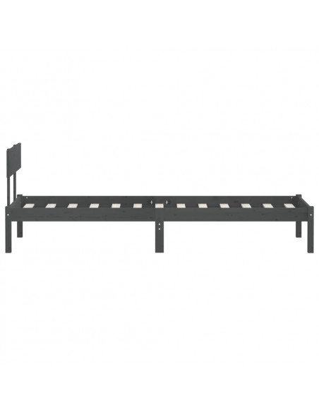 Giroletto Grigio in Legno Massello di Pino 90x190 cm Single