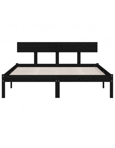 Giroletto Nero in Legno Massello di Pino 120x200 cm