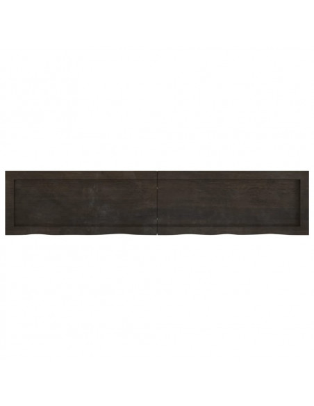 Piano Bagno Marrone Scuro 140x30x(2-6)cm Legno Trattato