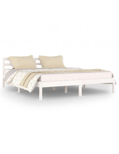 Giroletto in Legno Massello di Pino 160x200 cm Bianco