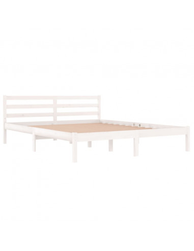 Giroletto in Legno Massello di Pino 160x200 cm Bianco