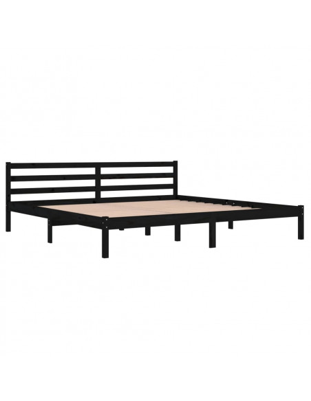 Giroletto in Legno Massello di Pino 200x200 cm Nero