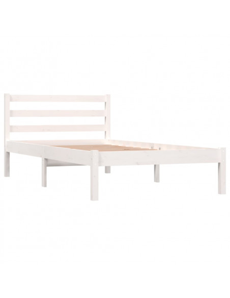 Giroletto Bianco in Legno Massello di Pino 90x190 cm Single